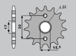 JR ZĘBATKA PRZEDNIA 14 HONDA CR 80/85 JTF1256. 14