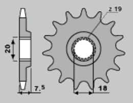 JR ZĘBATKA PRZEDNIA 13 HONDA CR 125 87-03