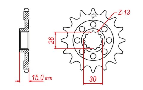 CHT ZĘBATKA PRZÓD 2198 17 BMW S1000RR 09-15, S 1000R 13-22, 1000XR 14-22, H CHT ZĘBATKA PRZÓD 2198 17 BMW S1000RR 09-15, S 1000R 13-22, 1000XR 14-22, H