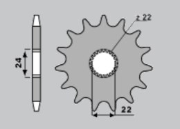 CHT ZĘBATKA PRZEDNIA 406 16 APRILIA 125 RX 90-02