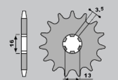CHT ZĘBATKA PRZEDNIA 14 SUZUKI RY 50 562-14