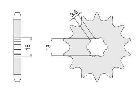 CHT ZĘBATKA PRZEDNIA 428 14 428-14 ŁAŃC.428