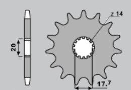 CHT ZĘBATKA PRZEDNIA 440 13 YAMAHA YZ 125 87-04