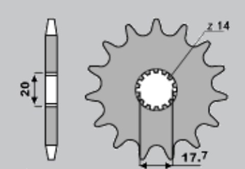 CHT ZĘBATKA PRZEDNIA 440 13 YAMAHA YZ 125 87-04 CHT ZĘBATKA PRZEDNIA 440 13 YAMAHA YZ 125 87-04