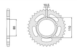 CHT ZĘBATKA TYLNA 4350 37 332-37 HONDA CB 450S