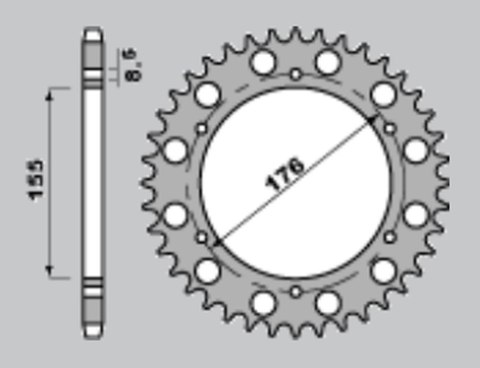 CHT ZĘBATKA TYLNA 4392 42 TRIUMPH 900 A4152046420