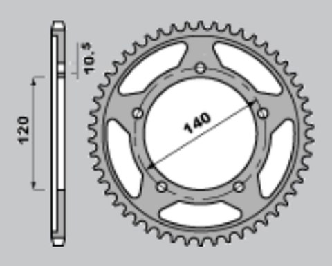 CHT ZĘBATKA TYŁ 4398 42 THF SUZUKI GSXR 1000 00-05, DL 02-06 A4152061423