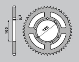 CHT ZĘBATKA TYŁ ALU T7075 ERGAL 4413 62 YAMAHA XT 125X/SM 05-09; HM 50 CRE,