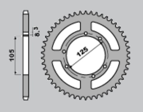 CHT ZĘBATKA TYŁ ALU T7075 ERGAL 4413 62 YAMAHA XT 125X/SM 05-09; HM 50 CRE,