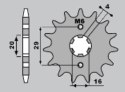 GROSSKOPF ZĘBATKA PRZEDNIA 425 15 TS125 R/X 90-96