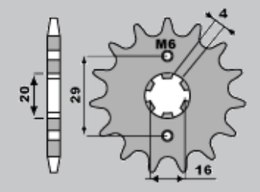 GROSSKOPF ZĘBATKA PRZEDNIA 425 15 TS125 R/X 90-96