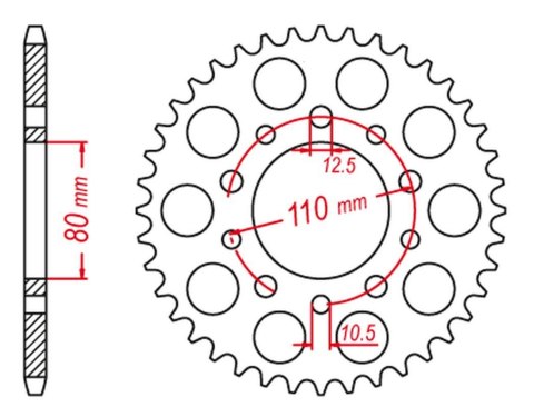 GROSSKOPF ZĘBATKA TYLNA 4350 47 HONDA XRV750 93-03