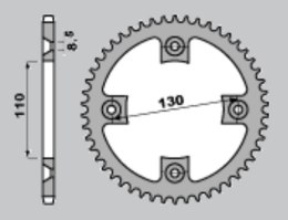 GROSSKOPF ZĘBATKA TYLNA ALUMINIOWA 4306 49