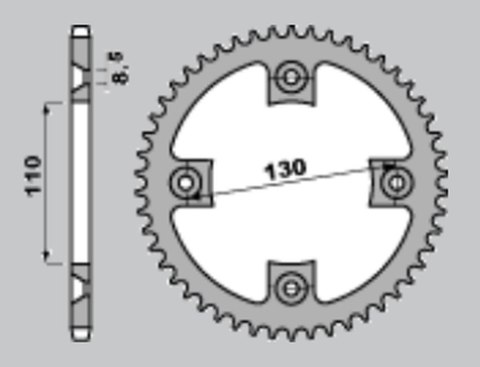 GROSSKOPF ZĘBATKA TYLNA ALUMINIOWA 4306 49
