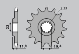 JR ZĘBATKA PRZEDNIA 15 SUZUKI DR 125 94-00