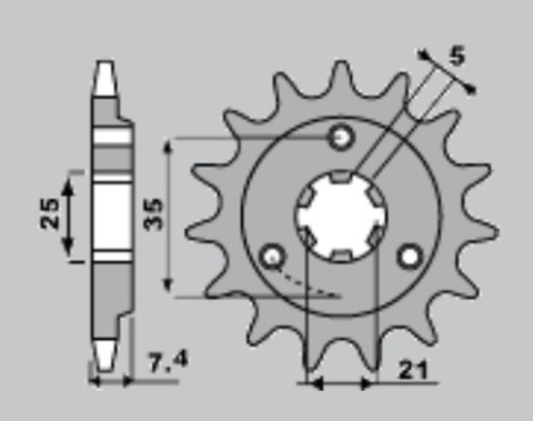 JR ZĘBATKA PRZÓD 437 15 SUZUKI DR 600/650