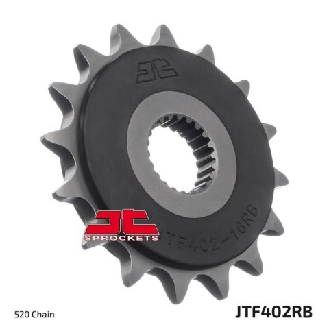 JT ZĘBATKA PRZÓD 402 16 Z GUMĄ BMW F 650 94- 15, APRILIA PEGASO 650 98- 04 JT ZĘBATKA PRZÓD 402 16 Z GUMĄ BMW F 650 94- 15, APRILIA PEGASO 650 98- 04