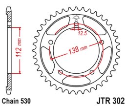 JT ZĘBATKA TYLNA 408 43 HONDA CBR 600F 91-96