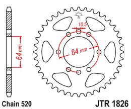 JT ZĘBATKA TYLNA 4302 46 SUZUKI VAN VAN RV 200 16-19 430246JT ŁAŃC. 520