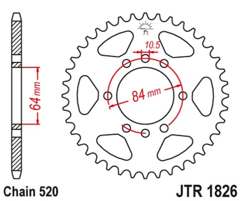 JT ZĘBATKA TYLNA 4302 46 SUZUKI VAN VAN RV 200 16-19 430246JT ŁAŃC. 520