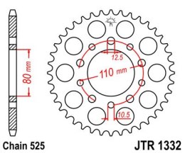 JT ZĘBATKA TYLNA 4350 40 HONDA CB 500 '94-'03, CB 750F '93-'03 BLACK