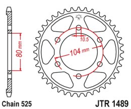 JT ZĘBATKA TYLNA 4359 43 KAWASAKI ZX750R
