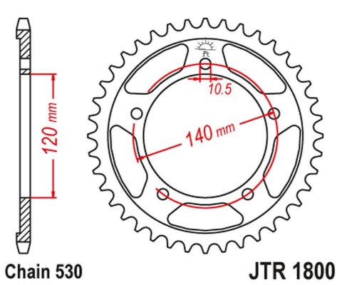 JT ZĘBATKA TYLNA 4409 43 SUZUKI GSXR 1300 JT ZĘBATKA TYLNA 4409 43 SUZUKI GSXR 1300