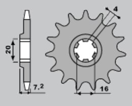 S ZĘBATKA PRZÓD 413 14 SUZUKI RMX 50 JTF413.14