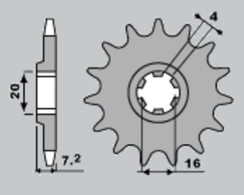 S ZĘBATKA PRZÓD 413 14 SUZUKI RMX 50 JTF413.14