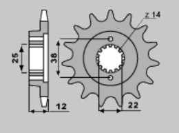 CHT ZĘBATKA PRZEDNIA 495 15 DUCATI 750 PASO 87-90