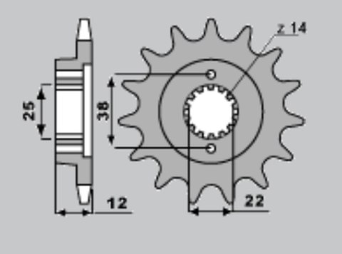 CHT ZĘBATKA PRZEDNIA 495 15 DUCATI 750 PASO 87-90 CHT ZĘBATKA PRZEDNIA 495 15 DUCATI 750 PASO 87-90