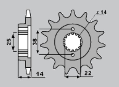 CHT ZĘBATKA PRZEDNIA 497 15 CAGIVA ELEFANT 750 900 CHT ZĘBATKA PRZEDNIA 497 15 CAGIVA ELEFANT 750 900