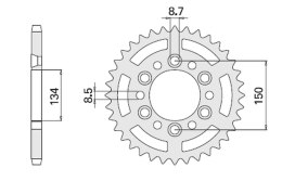 CHT ZĘBATKA TYLNA 489 47 KAWASAKI KX/KXF `84-'20