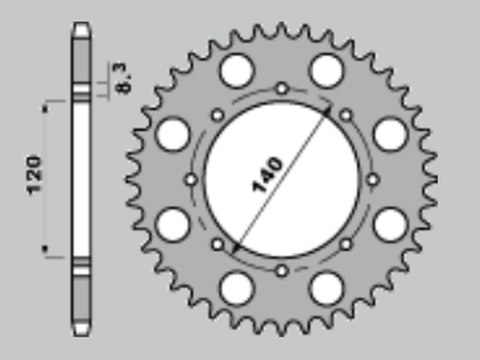 CHT ZĘBATKA TYLNA 491 44 (A4150487440) KAWASAKI KLR650 , KLE 500 ,KLX 650