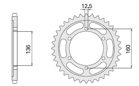 CHT ZĘBATKA TYLNA 500 40 KAWASAKI GPZ100 RX 86-88 506-40 ŁAŃC.630 JTR506.40