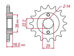 GROSSKOPF ZĘBATKA PRZEDNIA 490 14 DUCATI MONSTER 6