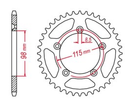 GROSSKOPF ZĘBATKA TYLNA ALUMINIOWA 50 KTM SX65 04-