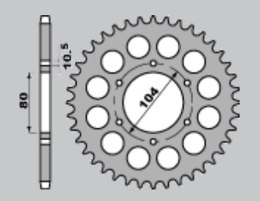 JR ZĘBATKA TYLNA 488 38 KAWASAKI GPZ 550 82-83