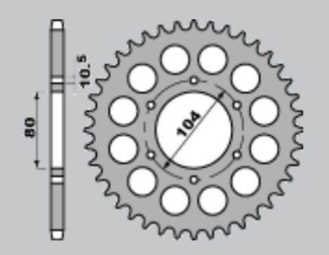JR ZĘBATKA TYLNA 488 38 KAWASAKI GPZ 550 82-83