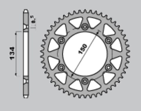JR ZĘBATKA TYLNA 1489 42 KAWASAKI KLX 250SF 09-10 JR ZĘBATKA TYLNA 1489 42 KAWASAKI KLX 250SF 09-10