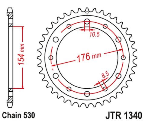 JT ZĘBATKA TYLNA 4434 43 VFR800X CROSSRUNNER 11-15 JT ZĘBATKA TYLNA 4434 43 VFR800X CROSSRUNNER 11-15