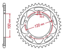 JT ZĘBATKA TYŁ 4447 41 APRILIA RSV 4RF 15-17, RSV4 RR 16-17, TUONO 1000 1100-1 444741JT 525
