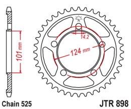 JT ZĘBATKA TYLNA 4508 41 KTM 950/990/1190 RC8 /DUKE/ SUPERMOTO BLACK