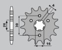 CHT ZĘBATKA PRZEDNIA 517 14 KAWASAKI KMX86-03