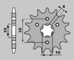 CHT ZĘBATKA PRZEDNIA 517 14 KAWASAKI KMX86-03