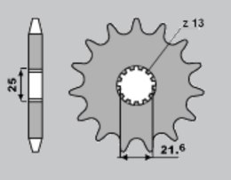 CHT ZĘBATKA PRZEDNIA 518 13 KAWASAKI KZ GPZ 650 75