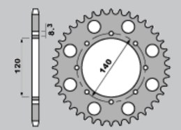 JR ZĘBATKA PRZÓD 511 14 KLR 650 KLX 650 JTF509.14