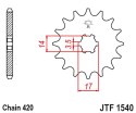JT ZĘBATKA PRZEDNIA 504 14 KAWASAKI Z125 PRO BR125 17-18 50414JT ŁAŃC. 420