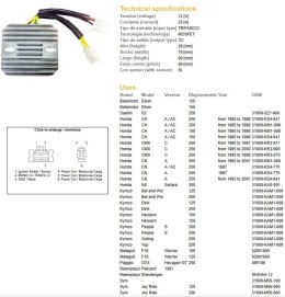 DZE REGULATOR NAPIĘCIA HONDA CN250 87-01