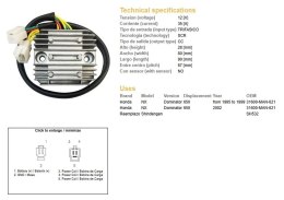 DZE REGULATOR NAPIĘCIA HONDA NX650 DOMINATOR 95-99
